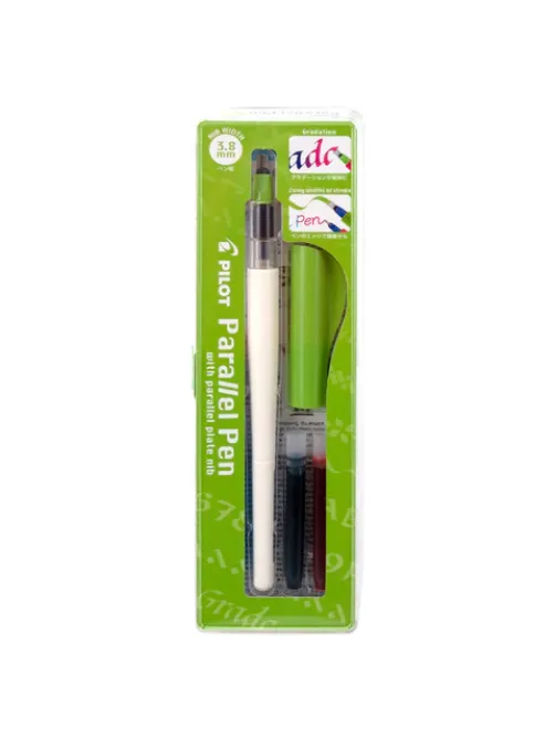 Ручка перьевая для каллиграфии PILOT Parallel Pen, перо 3,8 мм, 2 картриджа, блистер, FP3-38N-SS