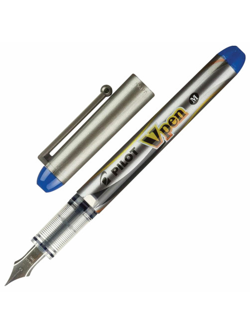 Ручка перьевая PILOT V-Pen, СИНЯЯ, корпус серый, линия письма 0,58 мм, SVP-4M L