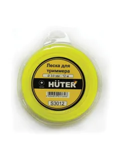 Леска для триммера HUTER S3012, ЗВЕЗДА, 3 мм, 12 м, 71/2/2
