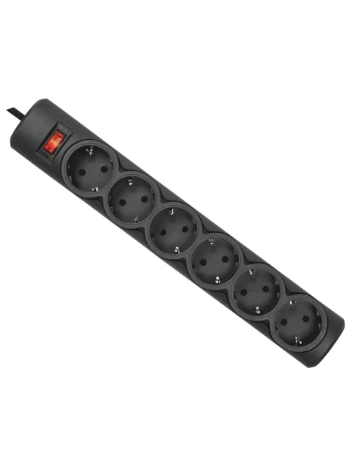 Сетевой фильтр DEFENDER DFS 155, 6 розеток, 5 м, черный, 99496