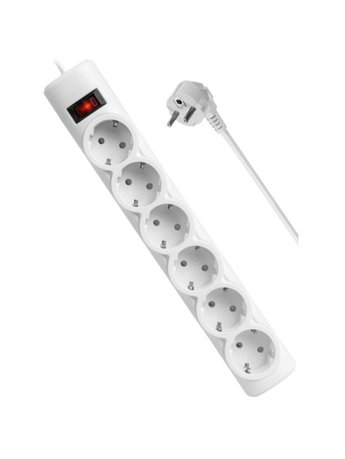 Сетевой фильтр DEFENDER DFS 155, 6 розеток, 5 м, белый, 99493