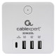 Сетевой фильтр CABLEXPERT Cube, 4 розетки, 16 А, 1 x Type-C PD, 3 х USB, белый, CUBE-4-СU3-W, CUBE-4-CU3-W