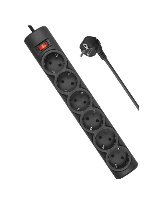 Сетевой фильтр DEFENDER DFS 155, 6 розеток, 5 м, черный, 99496
