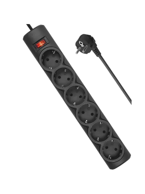 Сетевой фильтр DEFENDER DFS 155, 6 розеток, 5 м, черный, 99496