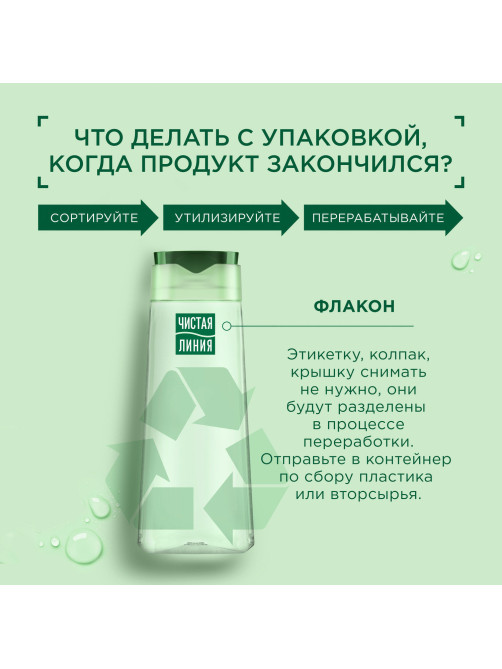 Шампунь для всех типов волос 250 мл, ЧИСТАЯ ЛИНИЯ 