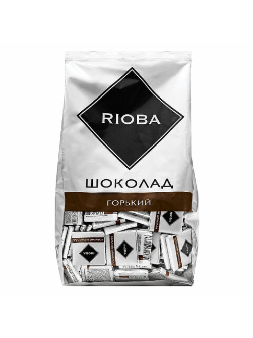 Шоколад порционный RIOBA Горький 72%, 800 г, пакет, 366306