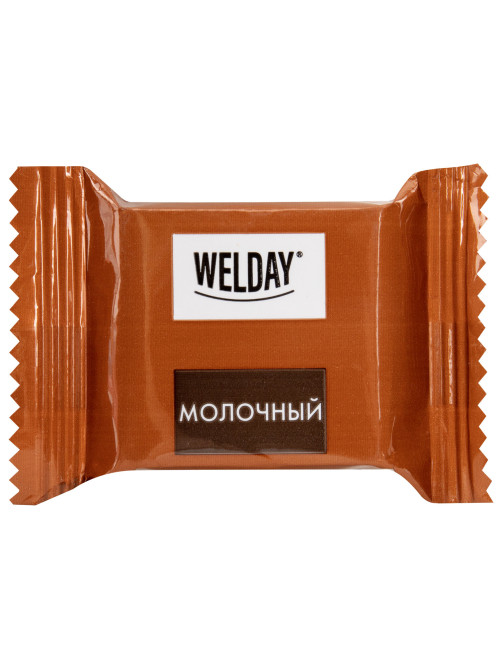 Шоколад порционный WELDAY (ВЭЛДЭЙ), ассорти 6 вкусов, 810 г (54 плитки по 15 г), пакет, 622409