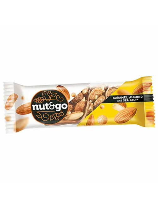 Батончик NUT AND GO из цельного миндаля в соленой карамели, 34 г, шоу-бокс, ВК313
