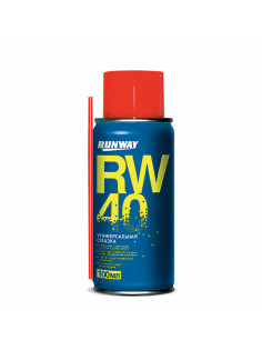 Смазка универсальная RW-40 (аналог WD-40) 100 мл, аэрозоль с трубочкой, RUNWAY, RW6094
