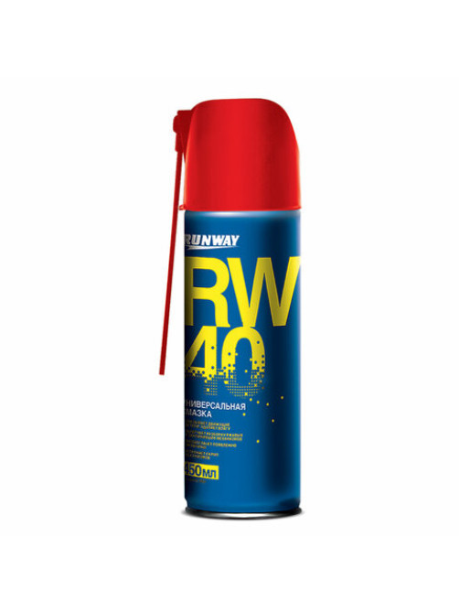 Смазка универсальная RW-40 (аналог WD-40) 450 мл, аэрозоль с распылителем, RUNWAY RW604, RW6045