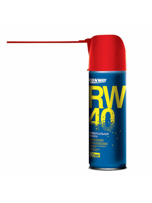 Смазка универсальная RW-40 (аналог WD-40) 450 мл, аэрозоль с распылителем, RUNWAY RW604, RW6045
