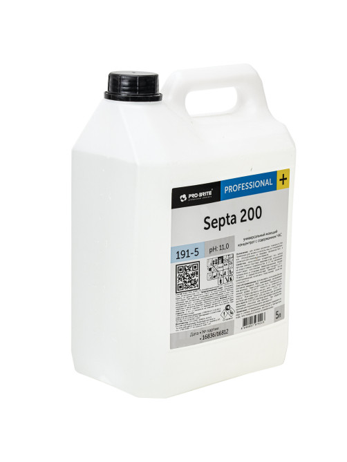 Средство моющее c дезинфицирующим эффектом 5 л PRO-BRITE SEPTA 200, концентрат, 191-5
