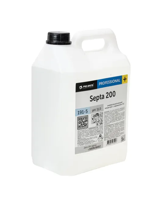 Средство моющее c дезинфицирующим эффектом 5 л PRO-BRITE SEPTA 200, концентрат, 191-5