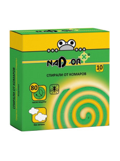 Спирали от комаров бездымные 10 шт., NADZOR, 22664