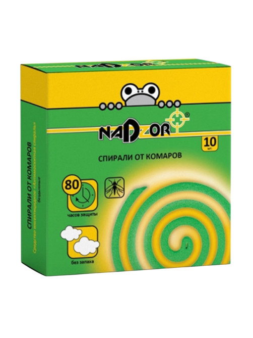 Спирали от комаров бездымные 10 шт., NADZOR, 22664