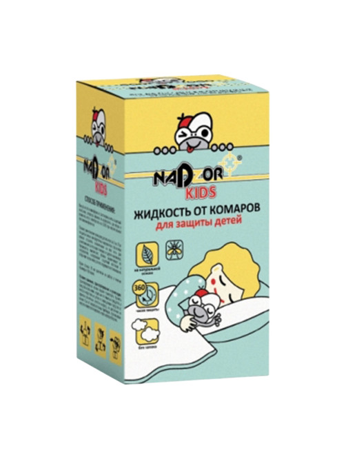 Жидкость от комаров для электрофумигатора детская 30 мл, NADZOR KIDS, без запаха, 22946
