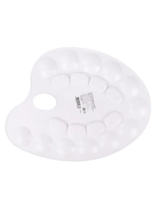 Палитра для рисования ПИФАГОР белая, пластиковая, овальная, 20 ячеек, 227808