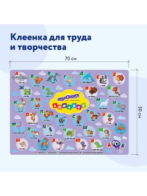 Настольное покрытие ЮНЛАНДИЯ для труда и творческих занятий, ПВХ, 
