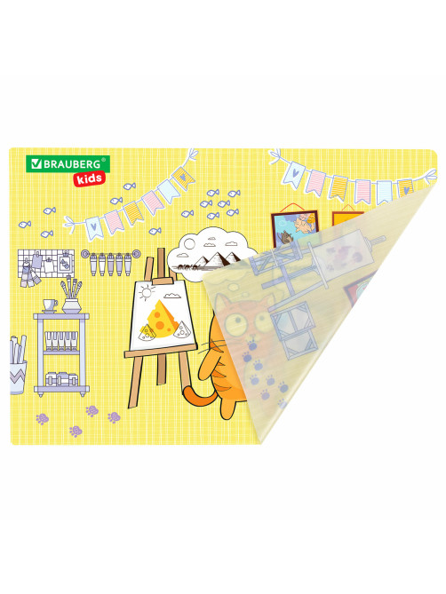 Настольное покрытие BRAUBERG KIDS для труда и творческих занятий, ПВХ, 