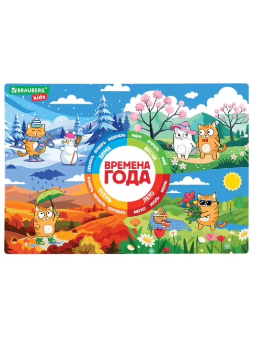 Настольное покрытие BRAUBERG KIDS, А3+, пластик, 46x33 см, 