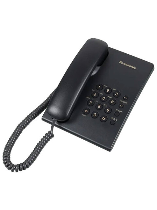 Телефон PANASONIC KX-TS2350RUB, черный, повторный набор, тональный/импульсный режим