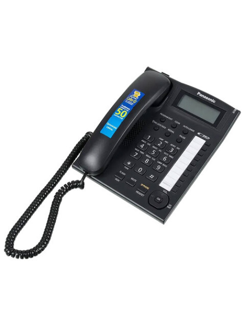 Телефон PANASONIC KX-TS2388RUB, АОН, спикерфон, память 50 номеров в справочнике, тональный/импульсный режим, чёрный