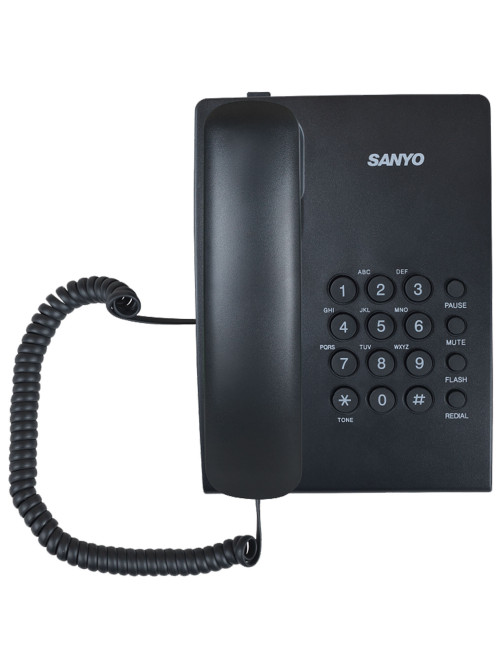 Телефон проводной SANYO RA-S204B, тональный / импульсный режим, повтор, чёрный