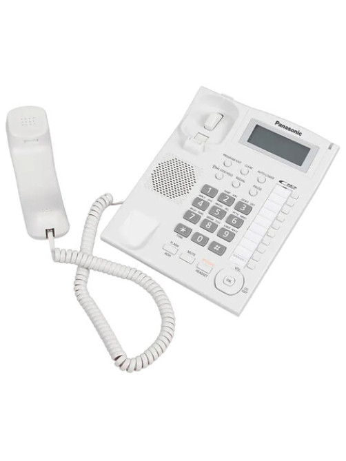 Телефон PANASONIC KX-TS2388RUW, АОН, спикерфон, память 50 номеров в справочнике, тональный/импульсный режим, белый