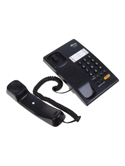 Телефон RITMIX RT-330 black, быстрый набор 3 номеров, мелодия удержания, черный, 15118350