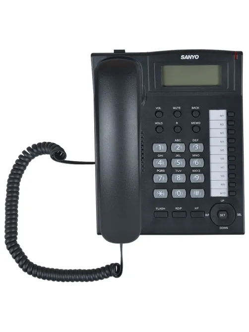 Телефон SANYO RA-S517B, спикерфон, память 30 номеров, тональный / импульсный режим, черный