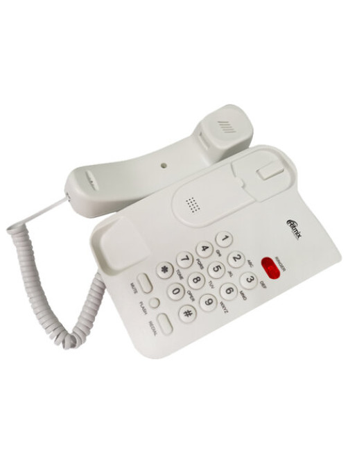 Телефон RITMIX RT-311 white, световая индикация звонка, тональный / импульсный режим, повтор, белый, 80002232