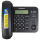Телефон PANASONIC KX-TS2356RUB, черный, память 50 номеров, АОН, ЖК-дисплей с часами, тональный / импульсный режим