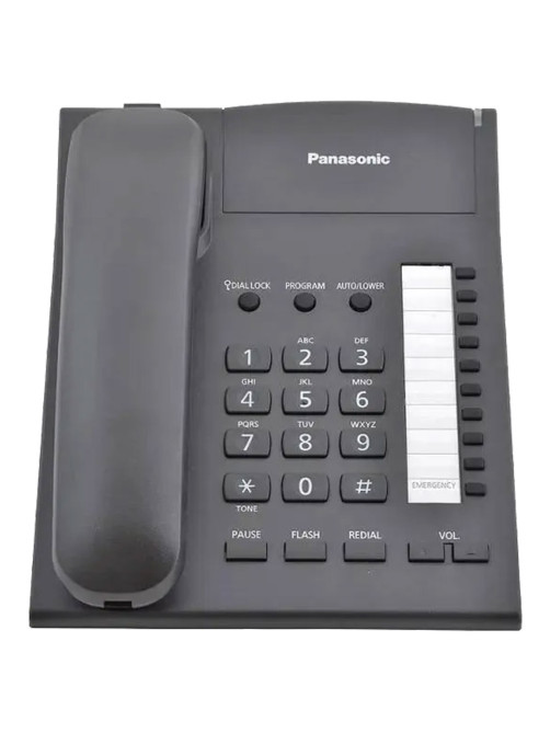 Телефон PANASONIC KX-TS2382RUB, память 10 последних набранных номеров, тональный/импульсный режим, повтор, чёрный