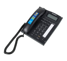 Телефон PANASONIC KX-TS2388RUB, АОН, спикерфон, память 50 номеров в справочнике, тональный/импульсный режим, чёрный