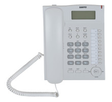 Телефон SANYO RA-S517W, спикерфон, память 30 номеров, тональный / импульсный режим, белый