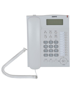 Телефон SANYO RA-S517W, спикерфон, память 30 номеров, тональный / импульсный режим, белый