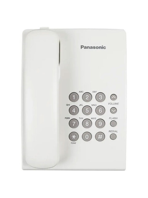 Телефон PANASONIC KX-TS2350RUW, белый, повторный набор, тональный / импульсный режим