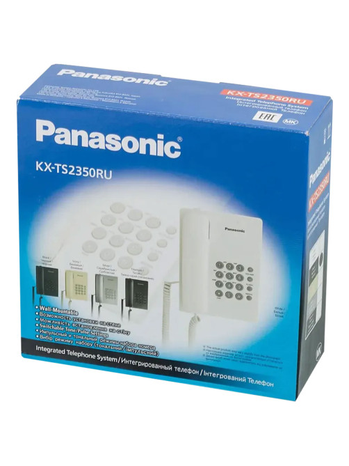 Телефон PANASONIC KX-TS2350RUB, черный, повторный набор, тональный/импульсный режим