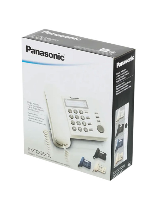 Телефон PANASONIC KX-TS2352RUB, черный, память 3 номера, повторный набор, тональный / импульсный режим, индикатор вызова