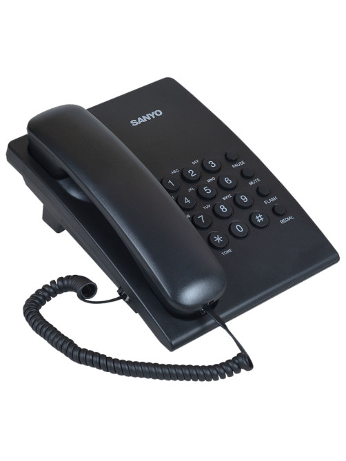Телефон проводной SANYO RA-S204B, тональный / импульсный режим, повтор, чёрный