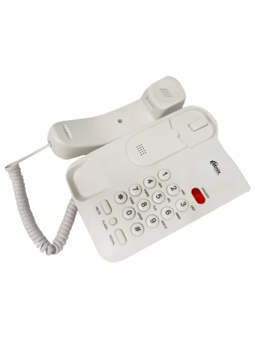 Телефон RITMIX RT-311 white, световая индикация звонка, тональный / импульсный режим, повтор, белый, 80002232