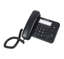 Телефон PANASONIC KX-TS2352RUB, черный, память 3 номера, повторный набор, тональный / импульсный режим, индикатор вызова