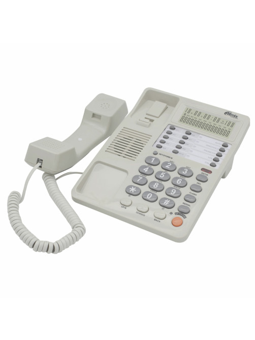 Телефон RITMIX RT-495 white, АОН, спикерфон, память 60 номеров, тональный / импульсный режим, белый, 80002153