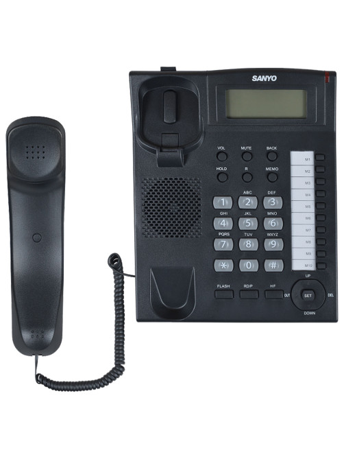 Телефон SANYO RA-S517B, спикерфон, память 30 номеров, тональный / импульсный режим, черный