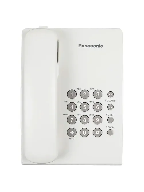 Телефон PANASONIC KX-TS2350RUW, белый, повторный набор, тональный / импульсный режим