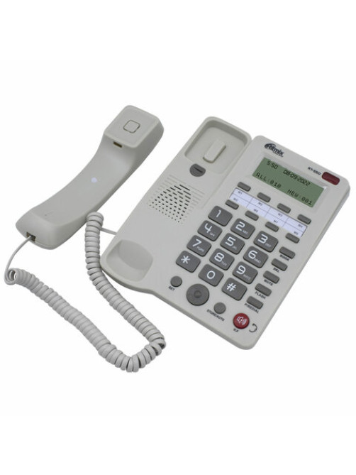 Телефон RITMIX RT-550 white, АОН, спикерфон, память 100 номеров, тональный / импульсный режим, белый, 80002154
