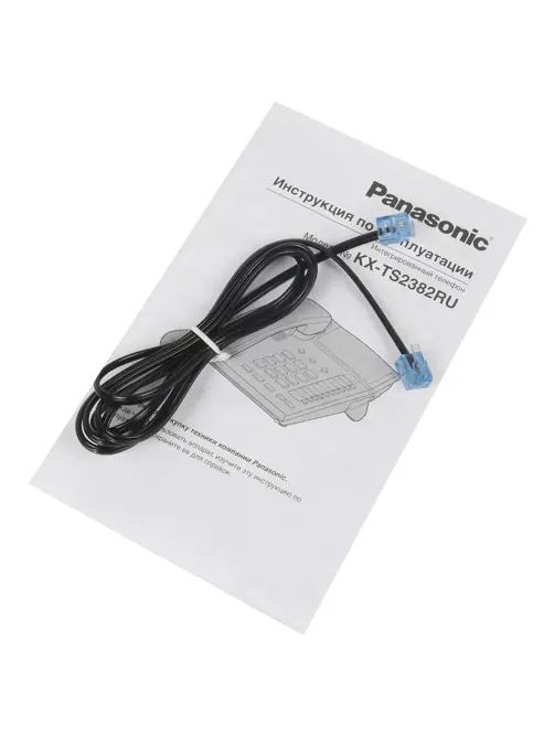 Телефон PANASONIC KX-TS2382RUB, память 10 последних набранных номеров, тональный/импульсный режим, повтор, чёрный