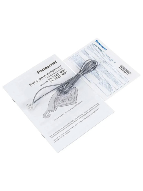 Телефон PANASONIC KX-TS2358RUB, черный, память 50 номеров, АОН, спикерфон, ЖК дисплей с часами, тональный / импульсный режим