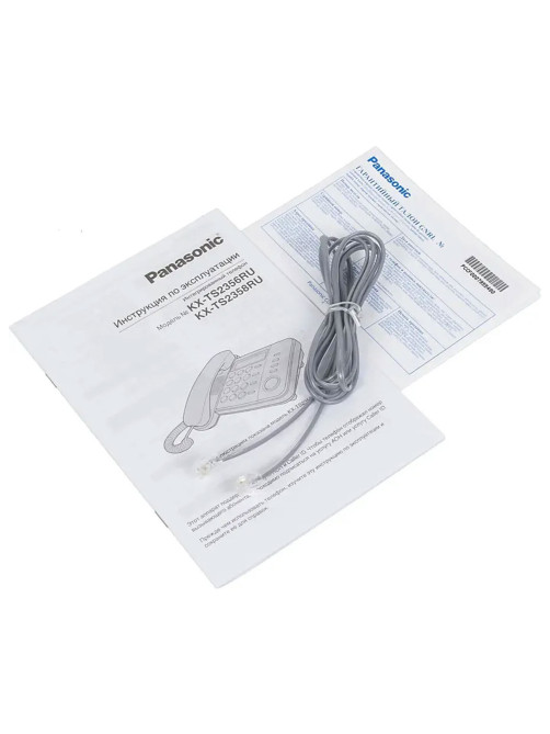 Телефон PANASONIC KX-TS2356RUB, черный, память 50 номеров, АОН, ЖК-дисплей с часами, тональный / импульсный режим
