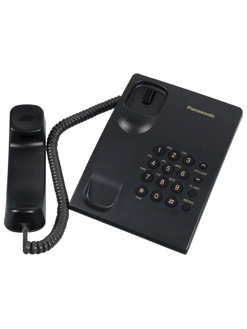 Телефон PANASONIC KX-TS2350RUB, черный, повторный набор, тональный/импульсный режим